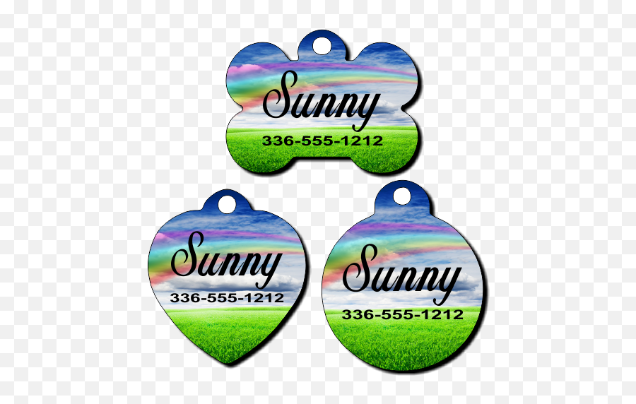 Personalized Rainbow Background Pet Tag For Dogs And Cats - Free Shipping Pt363 Horizontal Png,Rainbow Background Png