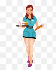 Jpg Transparent Download Cartoon Group - Waitress Cartoon Png,Waitress Png
