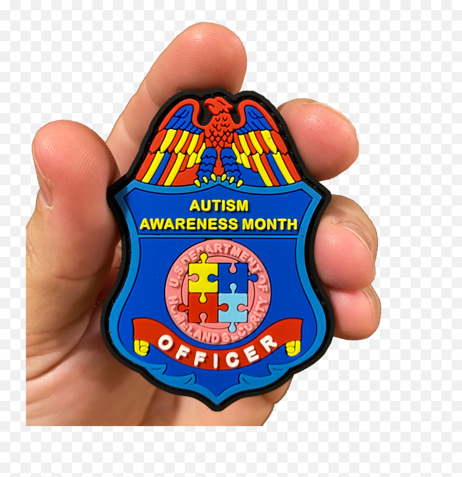 Autism Awareness Month Officer Police Pvc Patch - Autism Awareness Police Badge Png,Autism Awareness Png