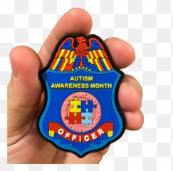 Autism Awareness Month Officer Police Pvc Patch - Autism Awareness Police Badge Png,Autism Awareness Png