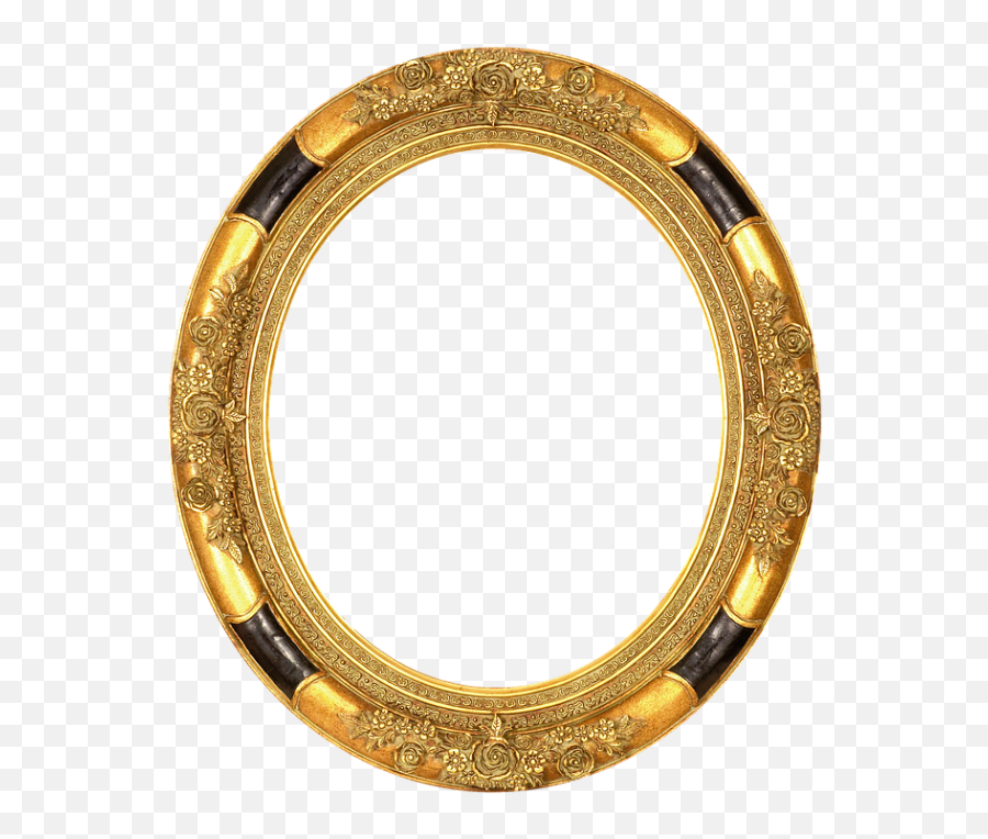 Oval Gold Frame Png Transparent Images Free Clipart Vectors - Round Gold Photo Frame Png,Gold Picture Frame Png
