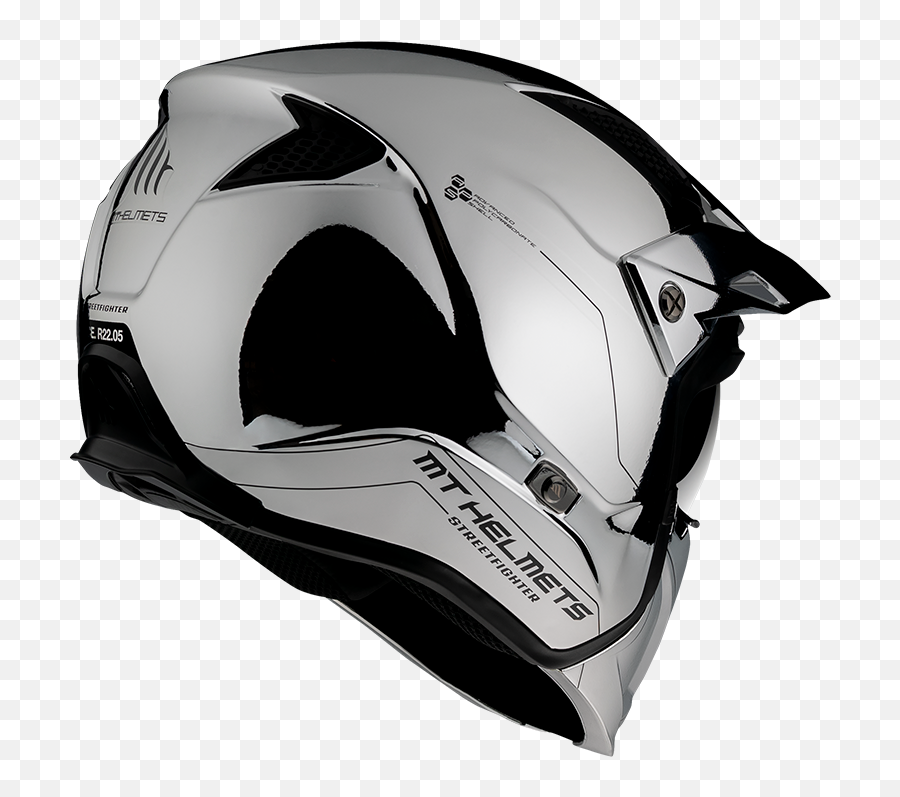Mc - Hjälm Mt Streetfighter Chromed A2 Silver Mototradese Casque Streetfighter Mt Helmets Png,Icon Airflite Krom