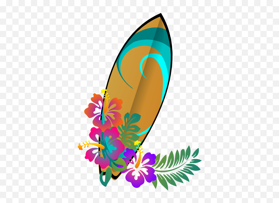 Surfboard Clipart Free - Hibiscus Clip Art Png,Surfboard Png