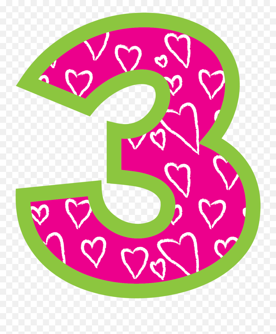 Pink - Clipart Number 3 Png,Number 3 Png