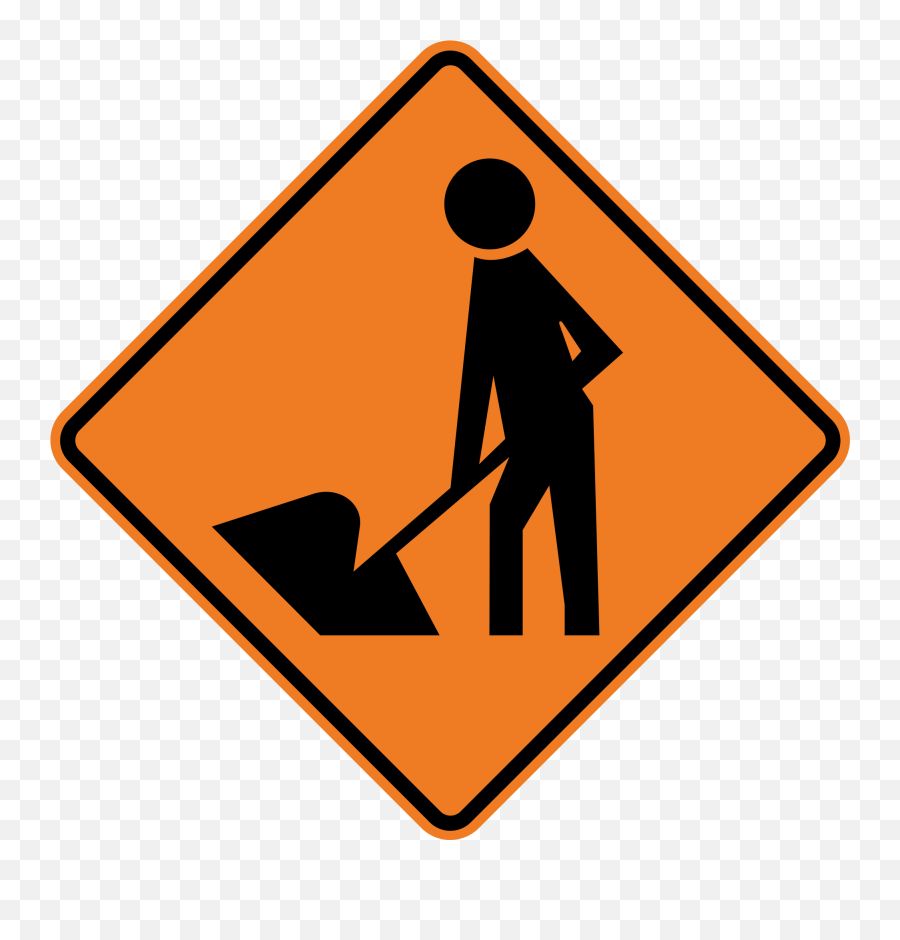 Caution Clipart Road Work Sign - Road Signs Meanings Orange Png,Signs Png