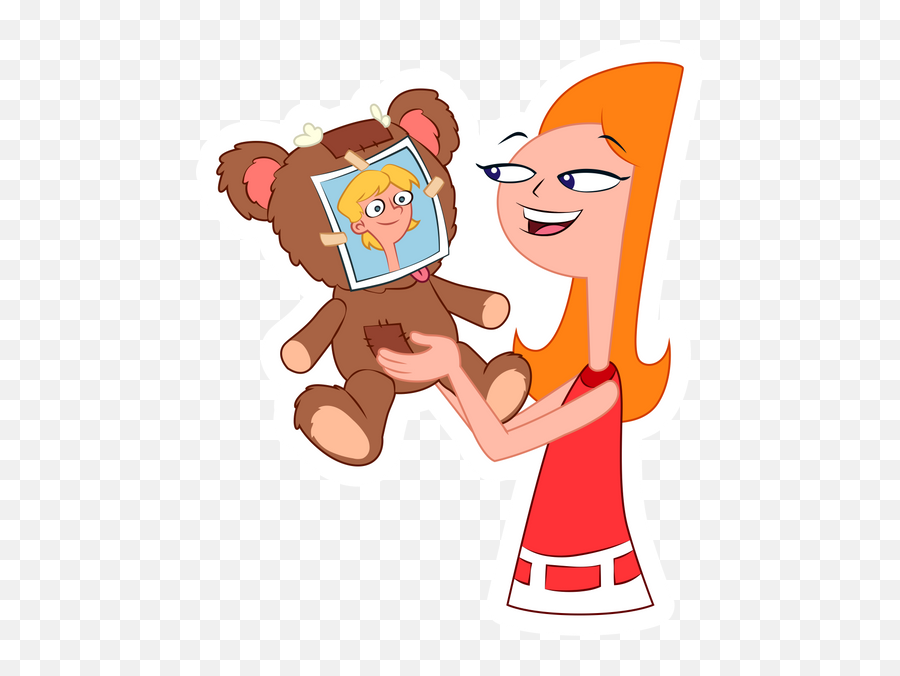 Phineas And Ferb Candace With Teddy Bear Sticker - Png Phineas And Ferb Candice,Candice Patton Gif Icon Hunt