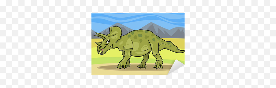 Sticker Cartoon Illustration Of Triceratops Dinosaur - Pixersus Reptiles And Dinosaur Cartoons Png,Triceratops Icon