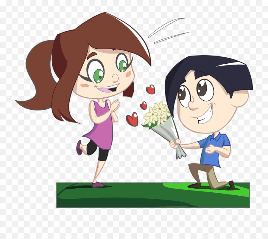 Love Story Couple - Free Image On Pixabay Flowers Cartoon Boy Girl Png,Story Png