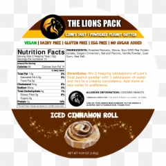 Iced Cinnamon Roll Lionu0027s Dust Powdered Protein Peanut Butter 130g Bag - Peanut Butter Png,Cinnamon Roll Png