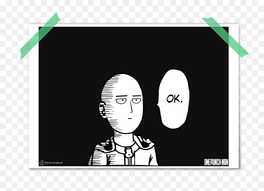 One Punch Man Saitama Ok Poster - One Punch Man Manga Simple Png,One Punch Man Png