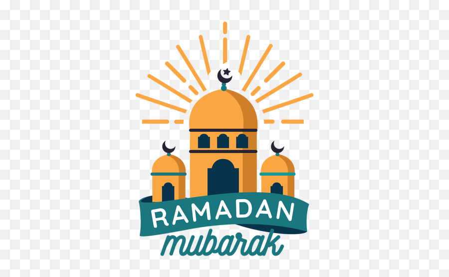 Ramadan Mubarak Mosque Crescent Half Moon Badge Sticker - Ramadan Mubarak Vector Png,Crescent Png