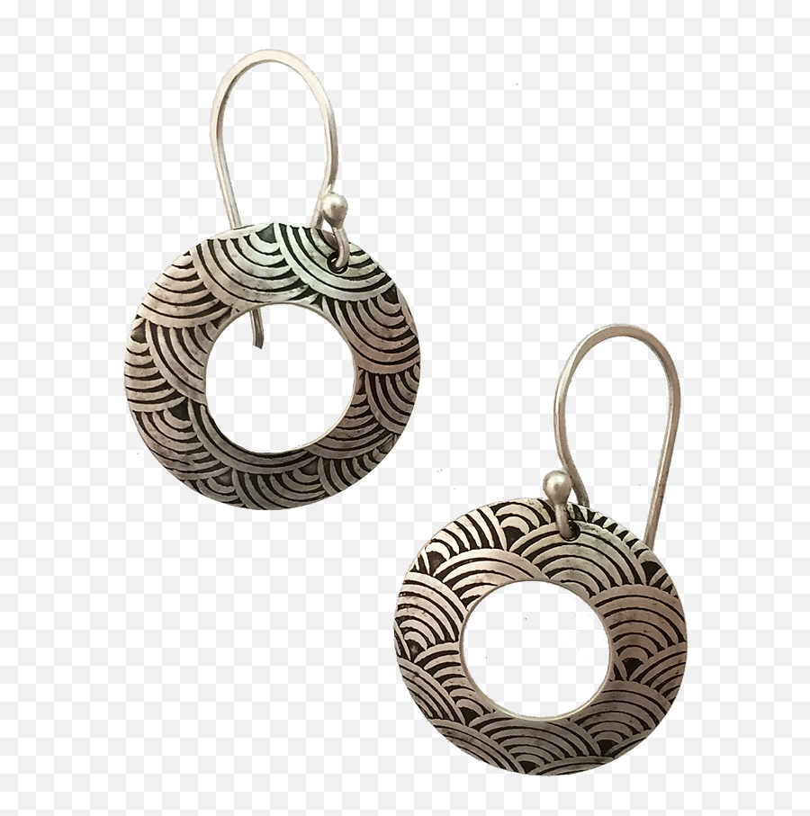 Enso Earrings - Japanese Wave Pattern U2014 Eron Hamill Artisan Jewelry Earrings Png,Silver Circle Png