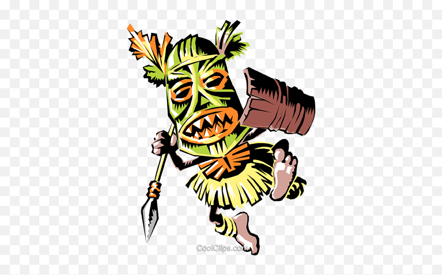 Cartoon Tribales Guerrero Libres De Derechos Ilustraciones - Tribal Cartoon Vector Png,Tribales Png