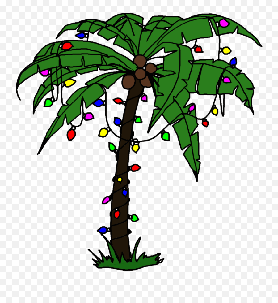 Palm Tree With Christmas Lights Clipart U2013 Creative Digital Art - Christmas Palm Tree Clipart Png,Palm Trees Transparent
