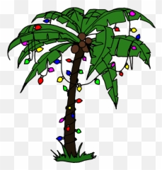 Palm Tree With Christmas Lights Clipart U2013 Creative Digital Art - png