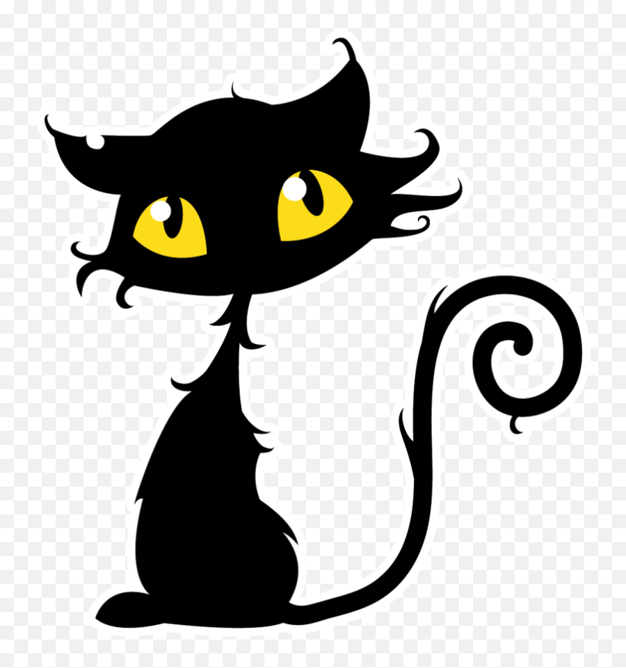Black Cat Witch - Black Cat Halloween Vector Png,Black Cat Transparent Background