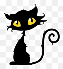 Black Cat Witch - Halloween Vector png
