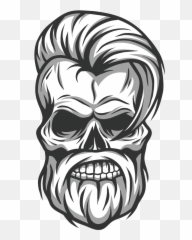 Hair Vector Hipster Handsome - Skull With And Beard png
