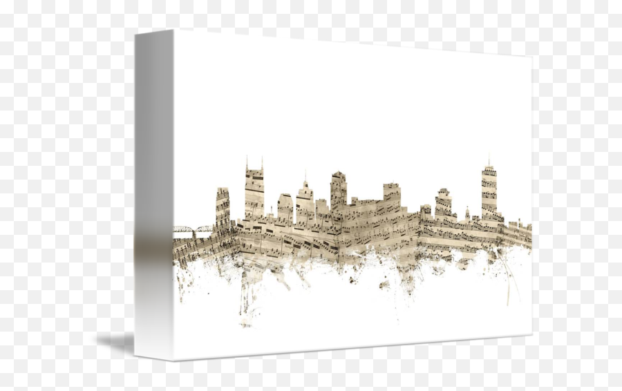 Nashville Tennessee Skyline Sheet Music - Horizontal Png,Nashville Skyline Silhouette Png