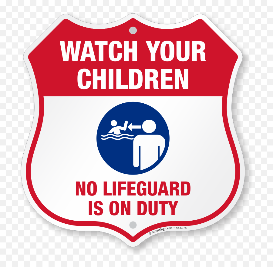 Watch Your Children No Lifeguard - Clipart No Lifeguard On Duty Png,Lifeguard Png