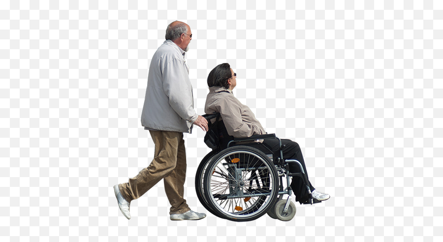 A Man Endearingly Showing His Wife - Wheelchair Person Cut Out Png,Wife Png