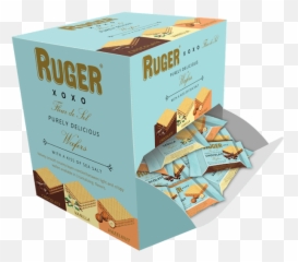 Ruger Xoxo Minis Assorted Wafers With A Kiss Of Sea Salt In Chocolate Vanilla And Hazelnut Item 61004 - Cardboard Packaging Png,Xoxo Png