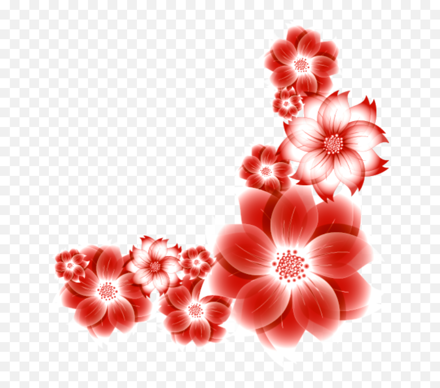 Digital Flower Frame Read Border - Png Background Transparent Kinemaster,Flower Border Transparent