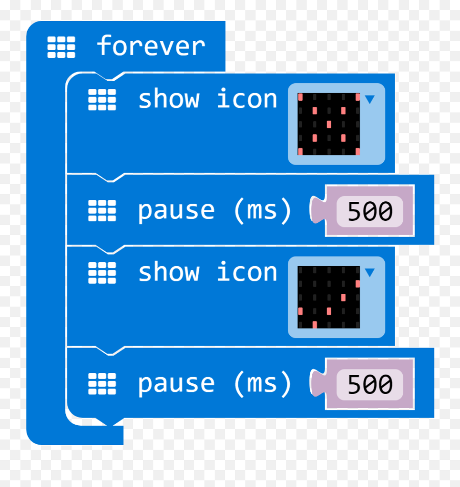 6 Microbit Led Examples Using The Blocks Editor By Get - Exercice Sur Micro Bit Png,Forever Icon