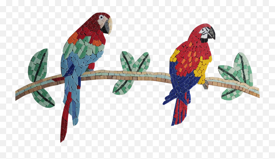Two Colorful Parrots - Mosaic Wall Art Png,Macaw Icon