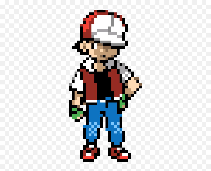 Editing Pokemon Trainer Red Games - Free Online Pixel Art Red Pokemon Gold And Silver Png,Pokemon Trainer Icon