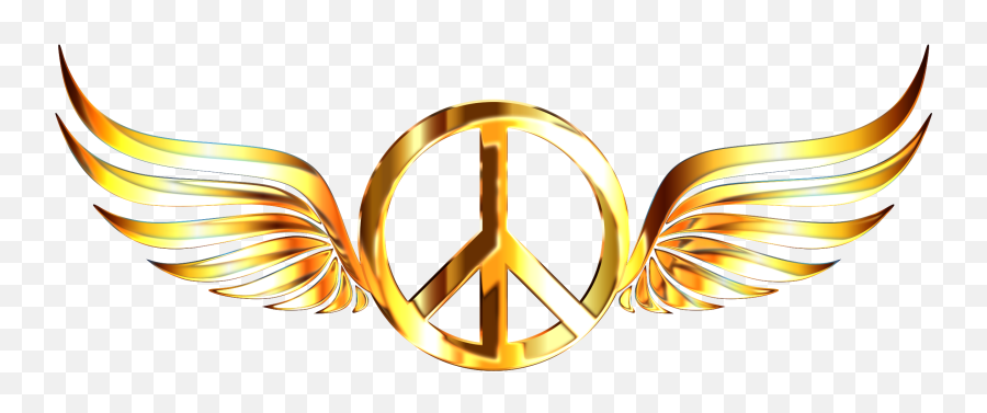 Download Hd Peace Sign Clipart Transparent Background - Golden Wings Transparent Background Png,Wings Transparent Background