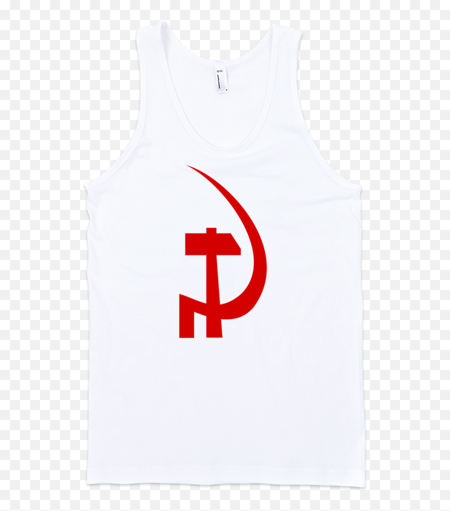 Hammer And Sickle Fine Jersey Tank Top Unisex - White Top Front Transparent Background Png,Hammer And Sickle Transparent