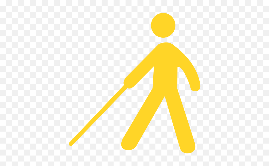 Blind Person Stick Cane Silhouette - Blind People With Stick Png,Cane Png
