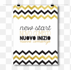 New Start - Chevron Pattern Water Color Amarela Png