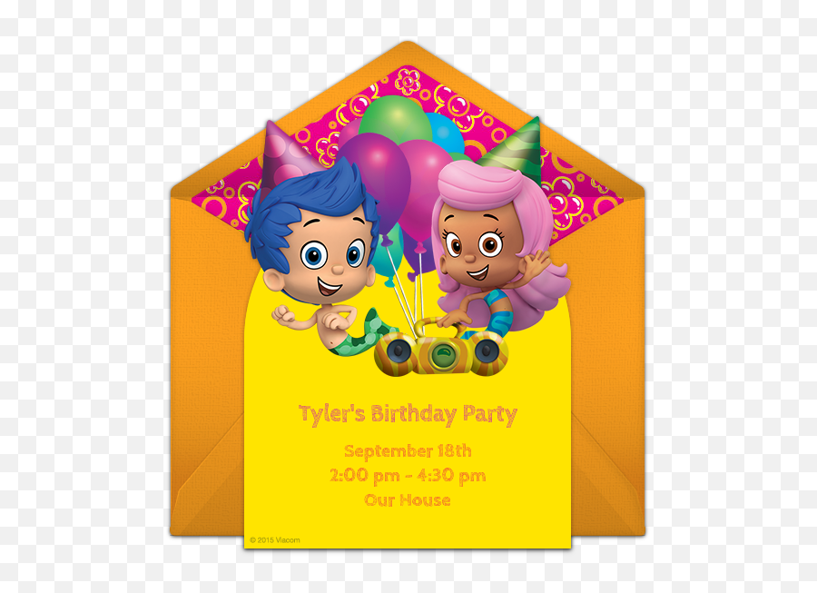 Digital Bubble Guppies Invitations Customize Online - Bubble Guppies Birthday Party Invitations Png,Bubble Guppies Png
