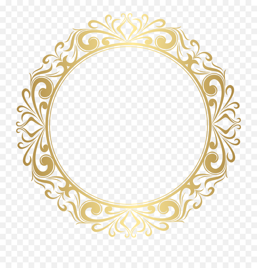 Round Border Frame Gold Clip Art Image Clipart - Border Png Circular,Golden Border Png
