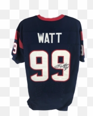 Jj Watt Autograph Houston Texans Custom Blue Football Jersey - Jsa Coa Pro Football Hall Of Fame Png,Houston Texans Png
