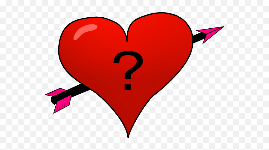 Valentine Heart Arrow With Question Mark Clip Art - Valentine Heart Clipart Png,Red Question Mark Png