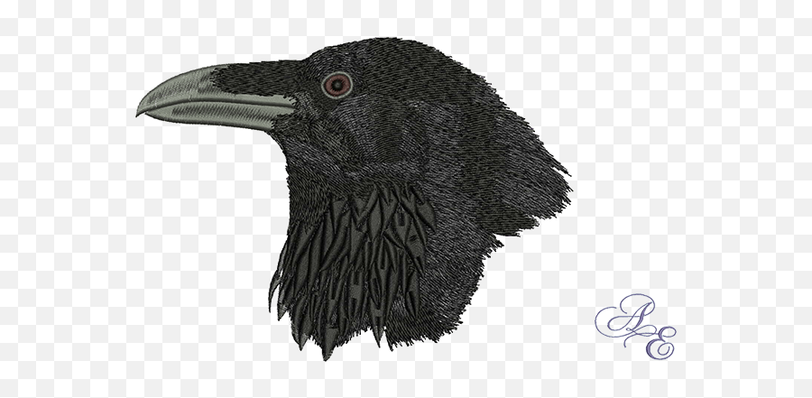 Art Of Embroidery - Raven Head Large Machine Embroidery Transparent Crow Head Png,Raven Transparent