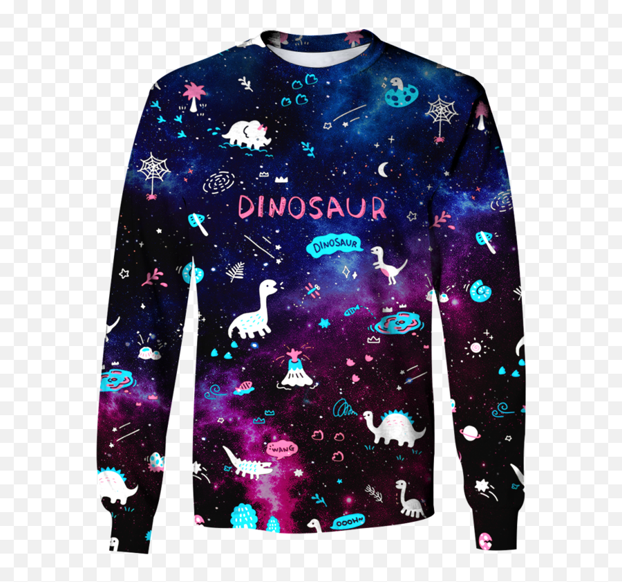 Download Hd 3d Dinosaur In The Galaxy Background Full Print - Background Png Hd T Shirt,Galaxy Background Png