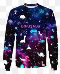 Download Hd 3d Dinosaur In The Galaxy Background Full Print - Png Hd Shirt