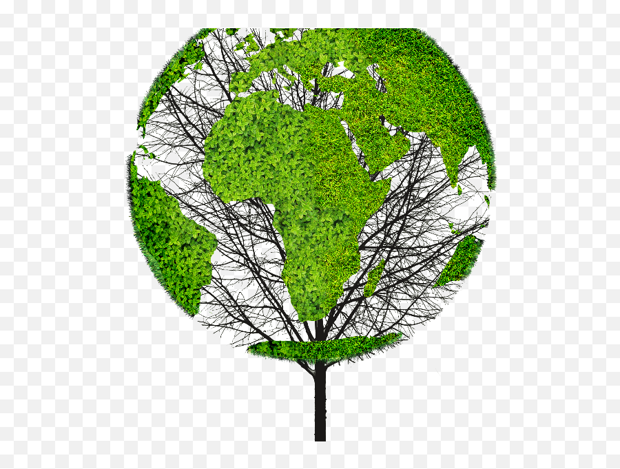 Earth World Map Green Tree Png Object For Photoshop - Png Objects For Photoshop,World Map Png