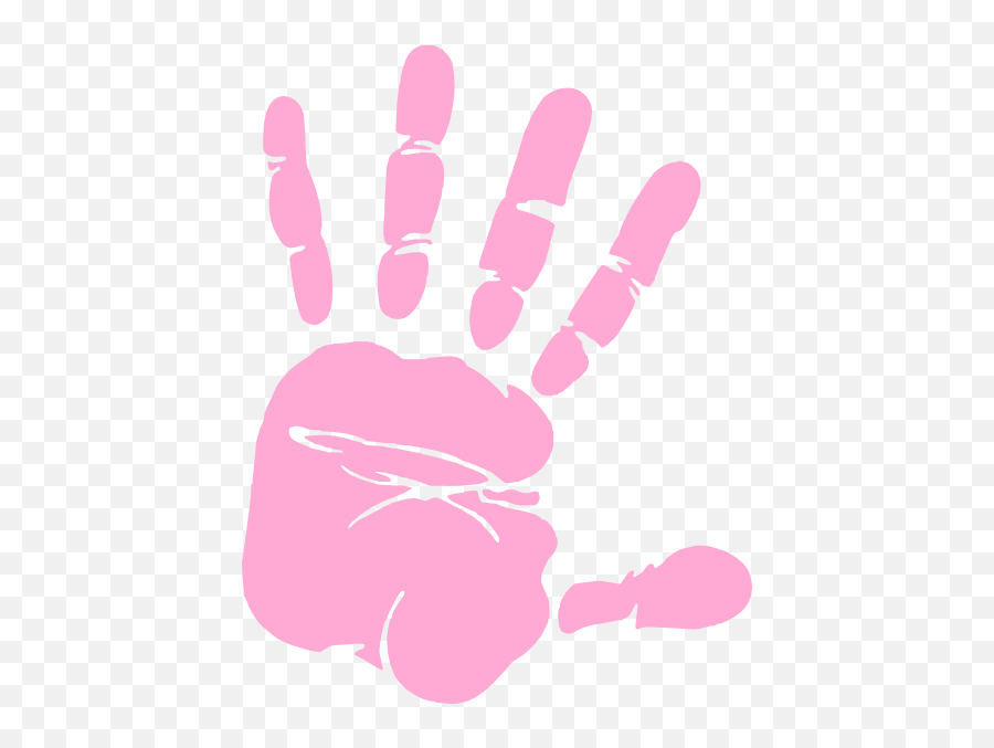 Pink Hand Print Clip Art - High Five Hand Print Png,Hand Print Png