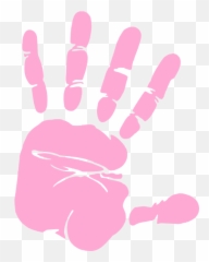 Pink Hand Print Clip Art - High Five png