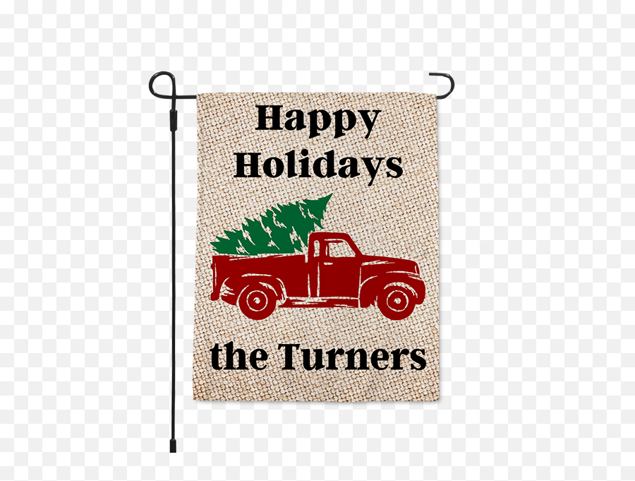 Red Truck Christmas Garden Flag Png