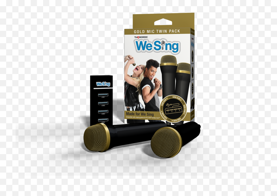 Download We Sing Accessories - Thq Nordic We Sing Gold Top We Sing Usb Hub Png,Gold Microphone Png