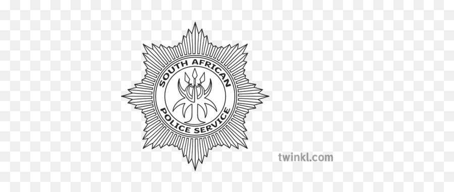 South African Police Badge Symbol - South African Police Service Logo Black And White Png,Police Badge Logo
