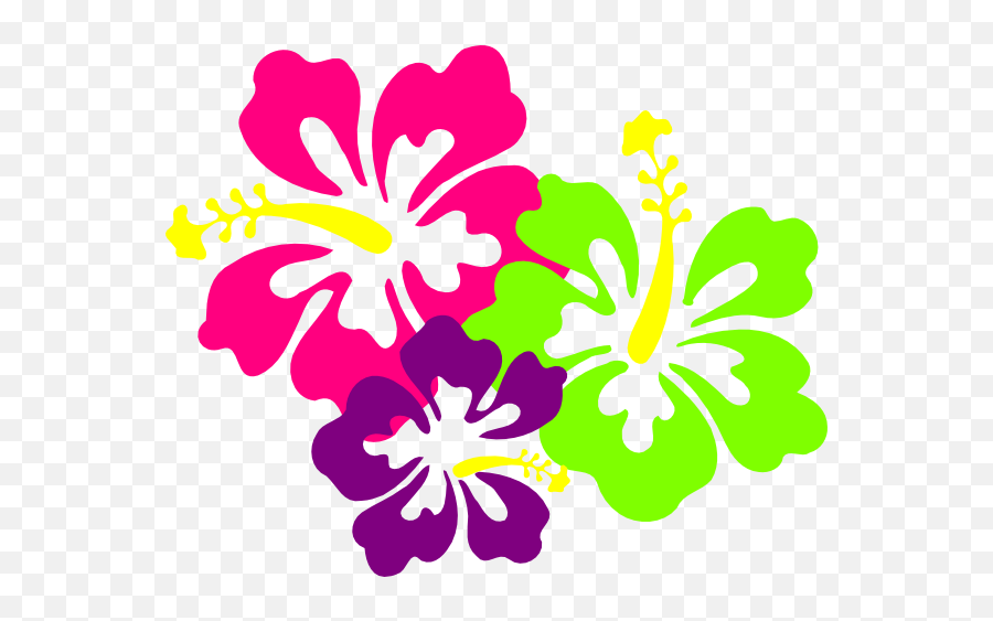 Neon Flower - Hibiscus Clip Art Png,Green Flower Png