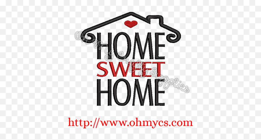 Home Sweet House Wheart Embroidery Design - Fiction Png,Home Sweet Home Png