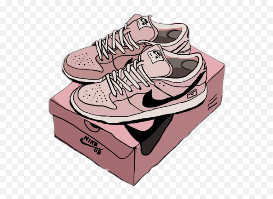 Clipart Shoes Collage - Cartoon Nike Shoes Drawing Png,Tumblr Collage Png -  free transparent png images 